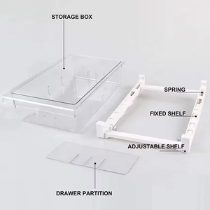 Boîtes de rangement en plastique pour réfrigérateur, tiroirs de rangement amovibles pour réfrigérateur avec sections divisées pour conserver les aliments au congélateur - Product Image 3