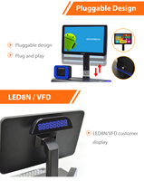 Terminal de point de vente tout-en-un 15,6 pouces avec écran tactile capacitif Android OEM, caisse enregistreuse pour le commerce de détail avec haut-parleur et imprimante de codes-barres