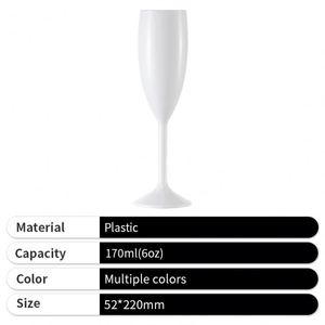 Verre à vin en plastique PP de 6 oz avec logo personnalisé, design moderne, champagne pour fête, bar, maison - Product Image 2