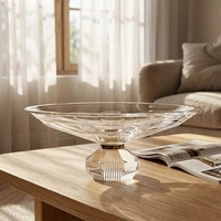 Bonbonnière en cristal HiTop, bol Chelsea en verre transparent sans plomb pour servir des fruits et des bonbons, ornement de table de luxe pour la maison, les mariages et les fêtes