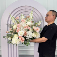 Arrangements de fleurs en soie pour mariage, fleurs artificielles jaunes, boules de fleurs pour mariage, centre de table, vente en gros par DKB Factory