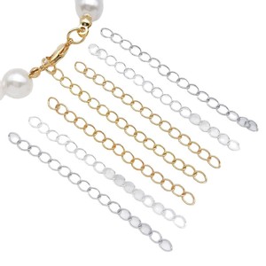 Chaîne de rallonge en argent plaqué or, 5 cm de large, 3 mm, accessoires de bijouterie DIY pour projets créatifs - Product Image 5