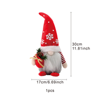 Décoration de Noël, poupée de Père Noël faite à la main tenant un cadeau, décoration de bureau à domicile, fournitures de fête de vacances, ornement de table assis
