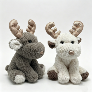 Ensemble de jouets en peluche rennes personnalisés, paire de rennes en peluche, rennes en peluche scintillants, animaux en peluche rennes mignons et doux - Halloween - Product Image 1