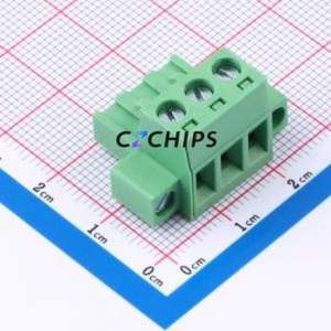 DB2EKM-5.0-3P-GN-S Plug-in Terminal Block P=5mm Connector Male Plug Screw Fixing 1x3P 5mm - Product Image 1