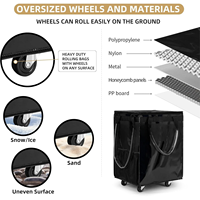 Sac de courses réutilisable robuste sur roulettes, en PP isolé, pliable, sac de transport roulant