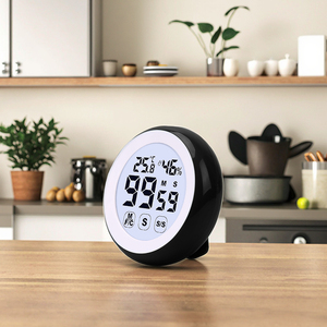 Bán buôn thông minh nhỏ colourful kỹ thuật số Touchable đồng hồ đếm ngược với báo động lớn nhiệt độ độ ẩm đèn nền nam châm trên tường - Product Image 2