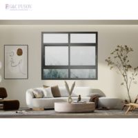 Ventanas correderas de marco de aleación de aluminio para exteriores e interiores de estilo francés, vidrio templado doble a prueba de huracanes para apartamentos
