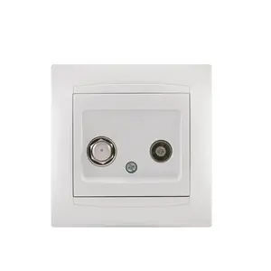 TV + SAT Wall Socket Europe Standard Modern White Color EU 1 Gang TV Signal And Satellite Wall Socket Electrica For Home