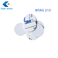 Mini-étiquettes NFC RFID en PVC, puce 213, compatibles paiement, adhésives, étanches, diamètre 25 mm, pour appareils compatibles NFC