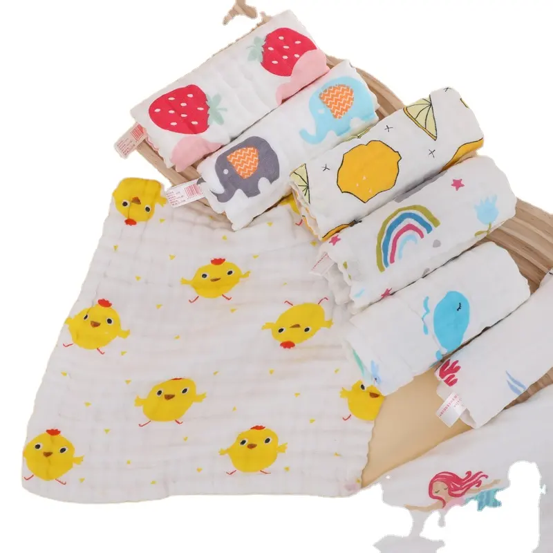Pañuelo de tela de algodón orgánico para recién nacido, paños para bebé, toallas de baño suaves de algodón para el baño