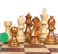 Jeu d'échecs portable en vinyle plastique RUNAN Deluxe 4x avec échiquier de 48 cm, pièces de 9,7 cm, couleur et logo personnalisés, unisexe