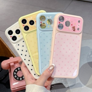 เคสโทรศัพท์ลายการ์ตูนน่ารัก ลายจุด TPU PC สำหรับ iPhone 17 16 15 14 13 Pro Max ป้องกันการกระแทก ดีไซน์สีพาสเทล - Product Image 1
