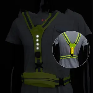 Ropa intermitente de seguridad para montar de noche, chaleco luminoso Led, chaleco deportivo, riñonera, ropa de construcción con carga Usb, venta al por mayor