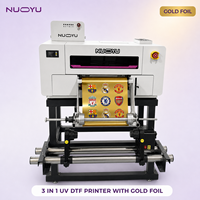Printer UV DTF 3 in 1 30cm dengan Laminator Foil Emas Roll to Roll Mesin Transfer Emboss TPU 3D untuk Pakaian OEM ODM