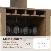 Armoire de bar à café et à vin multifonctionnelle écologique réglable en bois moderne de 51 pouces avec portes et tiroirs pour salle à manger