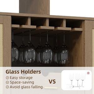 Mueble Bar Moderno <span class=keywords><strong>de</strong></span> Madera <span class=keywords><strong>de</strong></span> 51 Pulgadas con Paneles Ajustables, Ecológico y Multifuncional, con Puertas y Cajones para Almacenamiento <span class=keywords><strong>de</strong></span> Café y Vino, para Comedor - Product Image 5