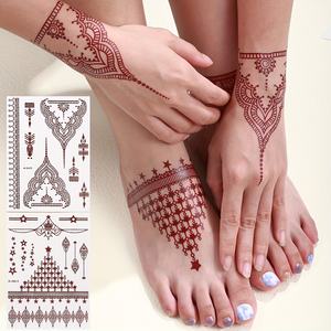 เท้าและข้อมือสติกเกอร์รอยสักชั่วคราวด้วยดอกไม้เถาและใบ Designs สติกเกอร์รอยสักเฮนน่าสติกเกอร์รอยสักกันน้ํา - Product Image 2