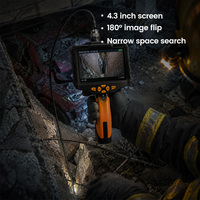 Caméra de recherche pour espaces étroits en béton, type 'œil de serpent', détecteur de vie, sonde étanche miniature de 5m, écran LCD Full HD, localisateur de victimes