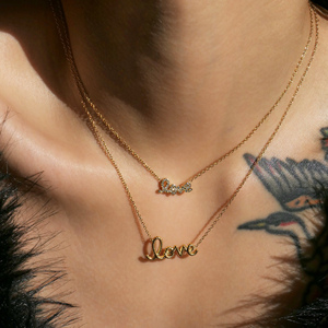 NUEVO <span class=keywords><strong>COLLAR</strong></span> CON LETRA <span class=keywords><strong>DE</strong></span> CIRCONITA CON FORMA <span class=keywords><strong>DE</strong></span> COPA <span class=keywords><strong>DE</strong></span> <span class=keywords><strong>NIEVE</strong></span> ESTILO BOHO LOVE 2025 Dazan, Chapado en Oro <span class=keywords><strong>de</strong></span> 18k, Acero Inoxidable Antideslustre, JOYERÍA PARA EL DÍA <span class=keywords><strong>DE</strong></span> SAN VALENTÍN - Product Image 4