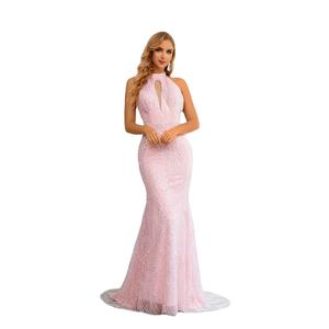 Frauen Perlen Pailletten Spitze Halfter Geburtstags feier Elegante Kleidung Lady Anlass Abendkleider Ballkleid - Product Image 5