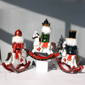 <span class=keywords><strong>MRAZ</strong></span> M23301 Cheval à bascule traditionnel en bois de 30 cm Décoration de Noël Casse-noisette - Product Image 2