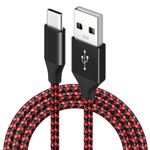 Cable de carga rápida de nailon trenzado QC3.0, cable de carga rápida tipo c, 2m, 6 pies, 3A, para teléfonos <span class=keywords><strong>samsung</strong></span> s20, s22, s23, <span class=keywords><strong>note</strong></span> <span class=keywords><strong>22</strong></span> - Product Image 5