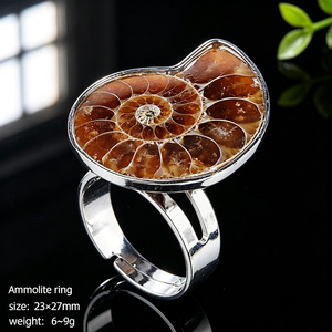 Set di Gioielli all'Ingrosso con Fossile Naturale di Ammonite: Spilla a Forma di Polpo, Ciondolo, Collana e Anello per <span class=keywords><strong>Donna</strong></span> - Product Image 4