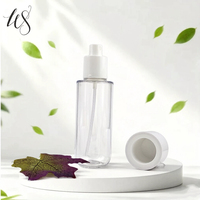 Atomizador de PET de pared gruesa con hombros planos y forma redonda de 100/120/150 ml, para champú, perfume, agua, loción, repuesto, nano spray