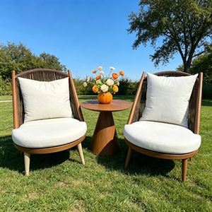 Fauteuil inclinable moderne en bambou simple, confortable, pour <span class=keywords><strong>balcon</strong></span>, avec <span class=keywords><strong>table</strong></span> et service à thé, pour usage extérieur, style chinois, sans assemblage - Product Image 3