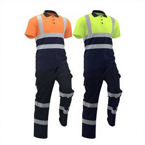 Chemises polo de travail à <span class=keywords><strong>s</strong></span>échage rapide pour l'été, pantalons de travail en coton, bandes réfléchissantes, vêtements de travail fluorescents personnalisé<span class=keywords><strong>s</strong></span>, uniformes - Product Image 1
