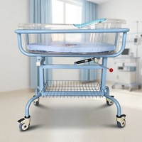 Chariot médical en acier inoxydable pour bébés, chariot de transport hospitalier pour nourrissons, poussette médicale avec roulettes silencieuses
