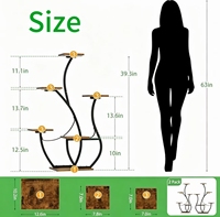 Support de plantes à 6 niveaux avec éclairage LED pour culture intérieure, en métal et bois, pour balcon et plantes vertes – Lot de 2 – Vente en gros usine