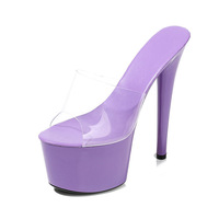 Chaussures à talons hauts en gros directement de l'usine, multicolores, talons hauts de 17 cm, talons hauts de haute qualité, pantoufles à talons hauts pour femmes