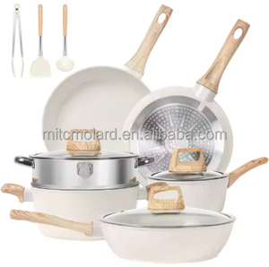 Ensemble d'ustensiles de cuisine en pierre de granit antiadhésive écologique de 12 pièces Casseroles à induction de cuisine gratuites Casseroles Casseroles Poêles à frire Ustensiles - Product Image 1