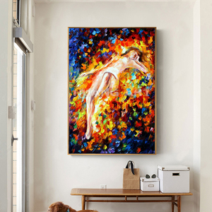 Artista superbo dipinto a mano di alta qualità moderno astratto nudo ritratto di donne pittura a olio su tela di tavolozza coltello figura pittura - Product Image 2