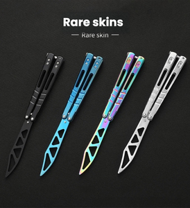 Training Blade Folding Blade Swinging Blade Effective Shaft Sleeve System <b>AB</b> Thug Color Titanium Butterfly Knife Practice Blade - Product Image 5