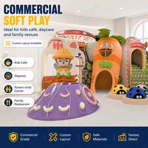 Parco Giochi Commerciale per Bambini al Coperto con Area Gioco a Tema Mercato, Pista per <span class=keywords><strong>Auto</strong></span> e Casetta sull'Albero per Centri di Gioco per Bambini - Product Image 2