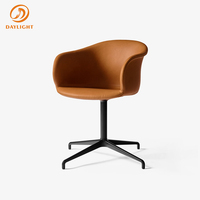 Chaise de bureau multifonctionnelle de style nordique moderne, très vendue, et chaise pivotante entièrement rembourrée pour usage domestique avec accoudoirs