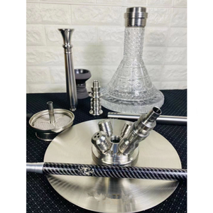 Ensemble de <span class=keywords><strong>chicha</strong></span> MIG 66 avec base en verre, <span class=keywords><strong>chicha</strong></span> en acier inoxydable de fabrication allemande, design à une tuyau MIG, <span class=keywords><strong>chicha</strong></span> narghile - Product Image 4