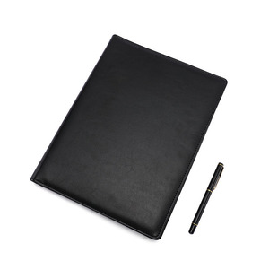 Business Padfolio Organizer <strong>Folder</strong> A4 PU Leather Portfolio Custom Embossed Logo Document <strong>File</strong> <strong>Holder</strong> With Notebook