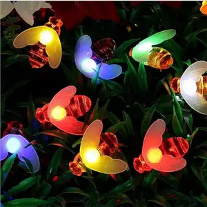 7m 50leds Bee Shaped LED String Lights Battery Operated Christmas Garlands Fairy Lights For Holiday Party Garden Decoration