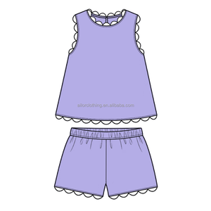 Conjunto de Dos Piezas para Niñas, Ropa Deportiva de Yoga, Cierre Trasero, Ribete Festoneado, Traje Deportivo de Verano para Niños, Conjunto de Camiseta sin Mangas y Pantalones Cortos - Product Image 4