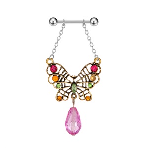 <span class=keywords><strong>Piercing</strong></span> joyería cristal mariposa colgante <span class=keywords><strong>pezón</strong></span> anillo Barbell <span class=keywords><strong>pezón</strong></span> <span class=keywords><strong>Piercing</strong></span> Sexy mujeres <span class=keywords><strong>pezón</strong></span> anillos hombres y mujeres joyería - Product Image 1