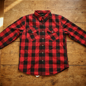 Men Red Black Plaid Breathable Printed <b>Flannel</b> Shirt Long Sleeve Check Pattern Autumn Wear - Product Image 2