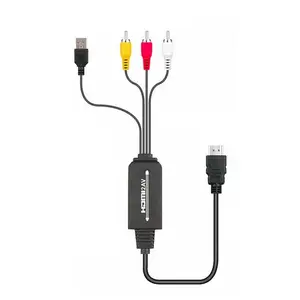 Kabel Adaptor Konverter Audio Video Hdmi Ke 3 Rca Av, Konverter TV Vhs Vcr Dvd Perekam