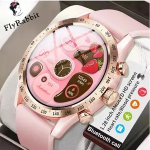 Flyrabbit 1,28 pulgadas pantalla AMOLED reloj inteligente para mujeres llamada telefónica Monitor DE SALUD impermeable deporte señoras Smartwatch 2024