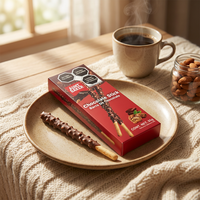Bâtonnets de biscuits enrobés de chocolat aux amandes, garnis de noix, en gros, en boîte, pour la collation