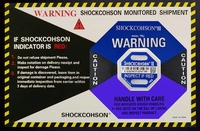Étiquette d'avertissement de sécurité pour expédition, personnalisable avec logo, Shockwatcher Blue 15G Impact Shock, pour la logistique