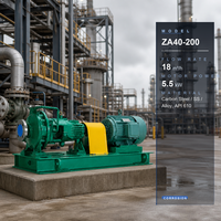 Pompe de process pétrochimique ZA40-200, 15 kW, 29 m³/h, en acier inoxydable pour l'industrie pétrolière et chimique